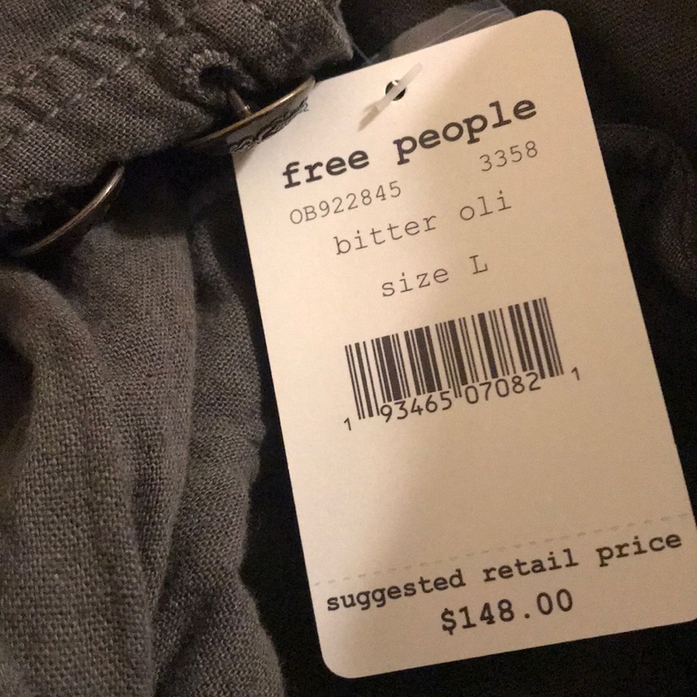 Free People Emilia Lace-Trim Tie-Waist Jacket Moss - Picture 6 of 6